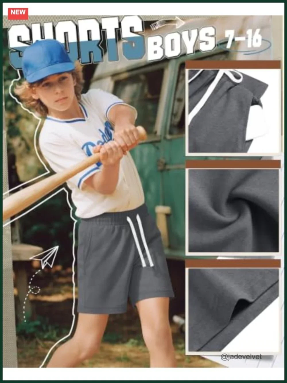 3 Pack Boys Pull On Athletic Sweat Shorts with Pockets